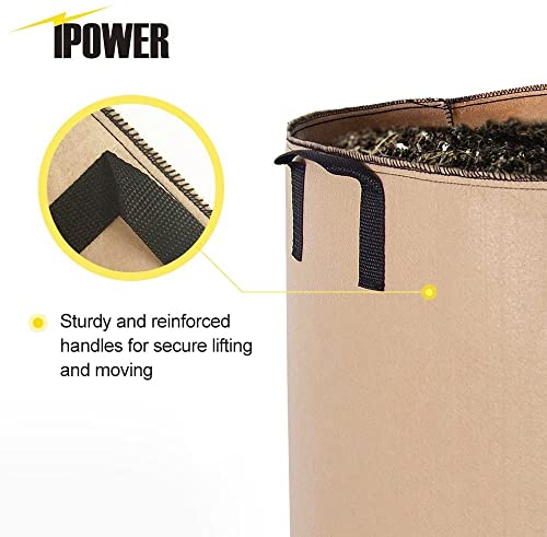Ipower GLGROWBAG20X5V1 5-Pack 20 Gallon Plant Grow Bags Thickened Nonwoven Aeration Fabric Pots Heavy Duty Durable Container thumb #4
