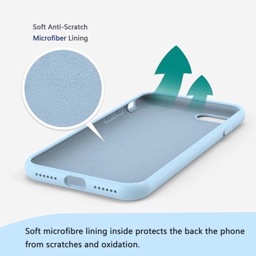 Image of iPhone SE /8 /7 Case Silicone,Soft Microfiber Lining(New Sky Blue)