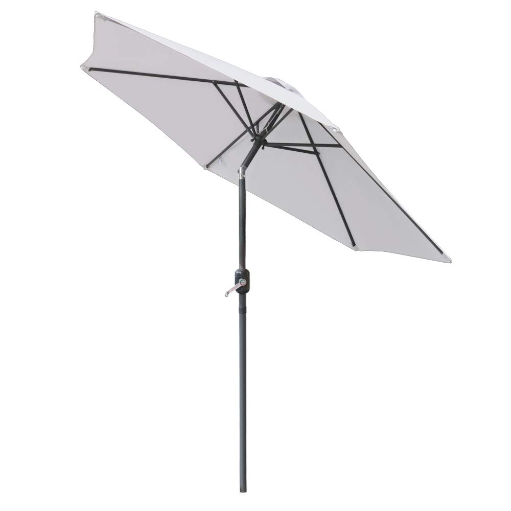 Aquariss 2.5m Garden Patio Parasol Outdoor Sun Shade Round Umbrella with Tilt Crank UV protection - Beige