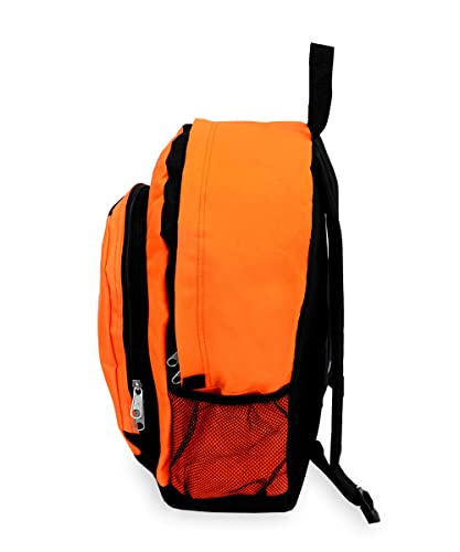 Everest Backpack with Front and Side Pockets, Orange, One Size3
