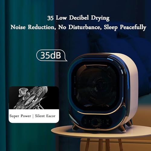 Small Tumble Dryer, Freestanding Tabletop Dryer with Stainless Steel Barrel and Dual Temperature Control Probes, Inner Barrel Capacity: 0.8 Kg, Suitable for Apartments, Homes, Dormitories