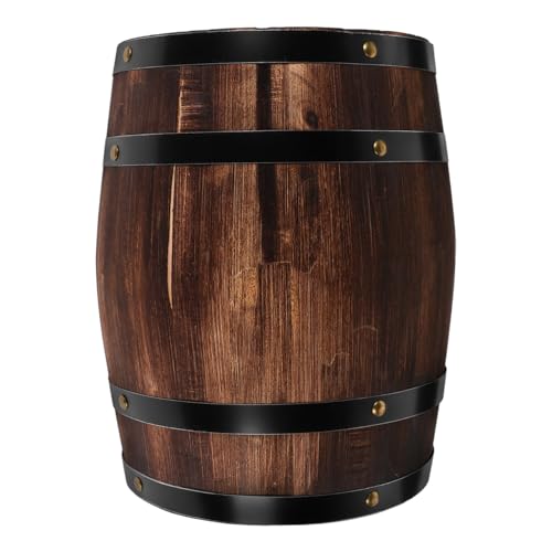 DECHOUS Oak Barrel Decorative Prop Versatile Wooden Barrel Ornament for Home and Bar Decor Antique Design for Whiskey and Wine Storage Compact for Easy Placement