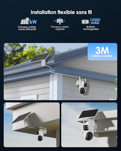 CZEview 4MP Caméra Surveillance WiFi Exterieure sans Fil Solaire, 360° – vue 4