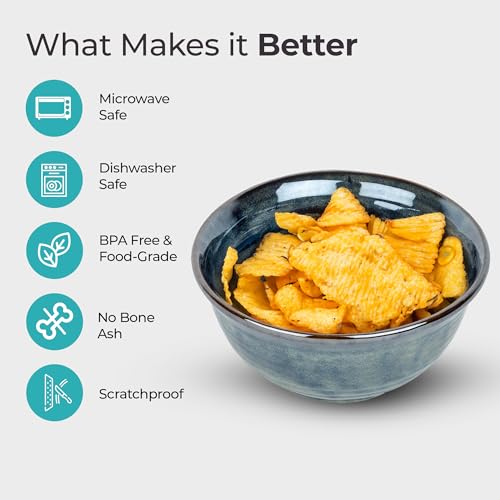 Image of The Better Home Terra Series Ceramic Bowl for Snack & Dinner(1Pcs - 800ml) Ramen Soup Bowl | Microwave Safe Chip Resistant | Dinnerware Snack Serving Bowl Set | Diwali Gift