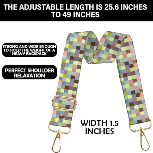 Image of Purse Strap Crossbody Shoulder Canvas Straps 1.5 inch Wide Replacement Adjustable Aesthetic Cute for Women Girls Bag