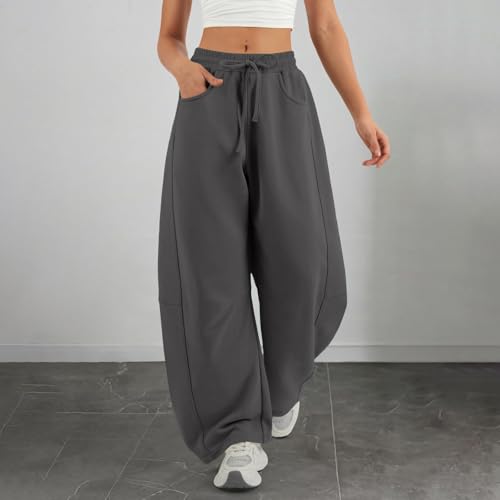 Baggy Barrel Sweatpants Women Drawstring High Waisted Y2k Sweatpants Wide Leg Lounge Pants Trendy Sweat Pants2
