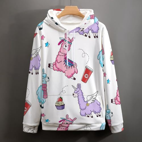 Sweat à capuche alpaga rose UMENG idéal pour cocooning et sorties