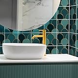 re-covertiles - adesivi per piastrelle bagno e cucina 18 pz 20x20 cm ps00262 - decorazione murale in pvc impermeabile mattonelle mosaico stile cementine azulejos