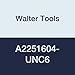 Walter Tools A2251604-UNC6 Paradur HSS Machine Tap, CRN Finish, 0.141" Shank Diameter, 0.512" Cutting Length, 2" Overall Length, No. 6-32 Cutting Diameter