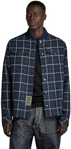 Sobrecamisa Bomber G-Star Para Hombre - Cuello Acanalado, Manga Larga, Estilo Casual