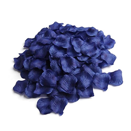 Elyebxj 100 pièces pétales de Rose artificiels Bleu Marine, pétales de Fleurs Simulation Vives, décor Floral Bouquet Maison, Flore Artificielle