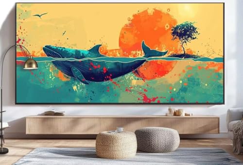 Diamond Art Baleine 5D Grand Format Idée Cadeau Idéale pour Adulte