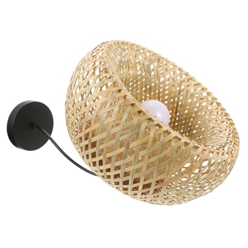 Suspension lumineuse en bambou tressé main lustre réglable salon