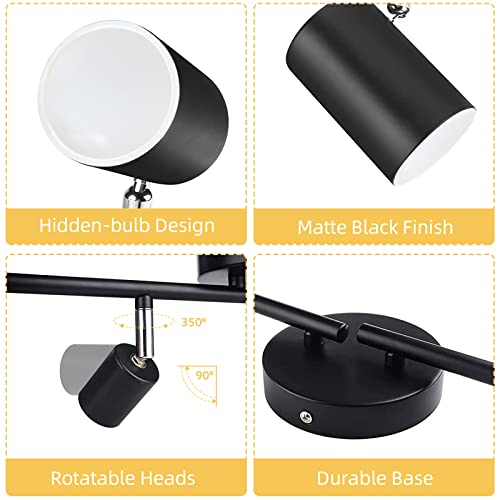 Caneoe Smart 4-Light Black Led Track Lighting Fixtures,16 Million Rgb Color Changing Ceiling Track Light Work With Alexa/Google Home/App, Ceiling Spotlight For Kitchen, Living Room, Bedroom, Bar #TOP5