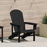 Tidyard Adirondack-Stuhl Schwarz, Klassisches Design, Robuste HDPE Konstruktion, 74x82x91 cm, Bequemer Sitzplatz für Balkon oder Terrasse42006623