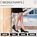 IDIFU Black Wedges for Women - Closed Toe Wedge Pumps - Low Heel Pointed Toe - Work Office Formal Business Dress Shoes - Cute Casual Dressy Comfortable Trendy - Wedge Pumps (Black Pu, 9)