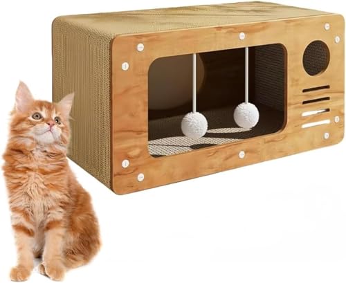 キャット猫爪研ぎ ハウス 階段 猫 爪研ぎハウス 大型 猫 ダンボールハウス おしゃれ 猫 爪研ぎ 段ボール 大きめ 猫ハウス 木製 夏 猫 爪研ぎベッド 屋内 爪研ぎ 猫 ダンボール 2段 キャットハウス 隠れ家 (D:48*24*24cm(0-6kg用