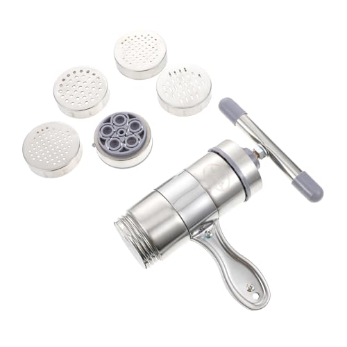 OUNONA Noodle Maker Press Machine Stainless Steel Manual Tool with Molds for Easy Noodle Saving Kitchen Gadget for Home Use for Fresh Pasta