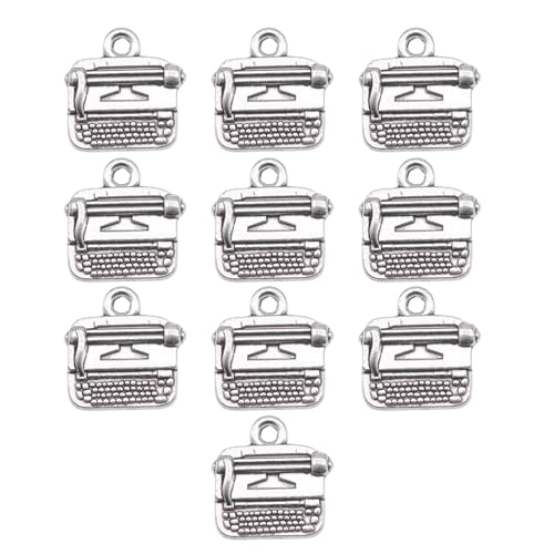 10 Stück Vintage-Schreibmaschinen-Schmuck-Accessoires, aufregende Handwerkskunst, Legierung, Textur, bequemes Mode-Accessoire, um Ihr tägliches Outfit zu verschönern