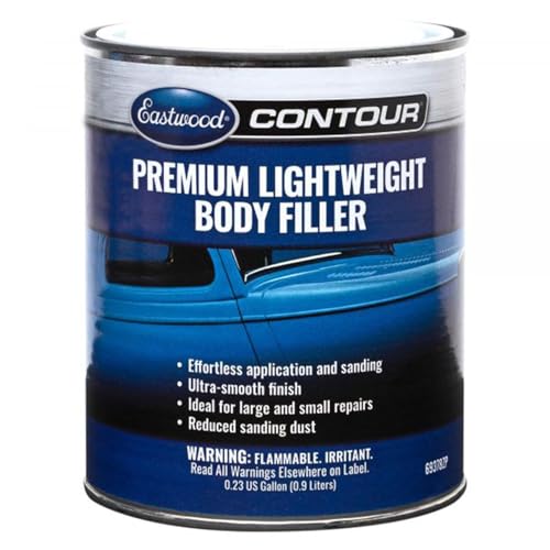 Eastwood Contour Premium Lightweight Automotive Body Filler | Light Weight Quik Dry Formula Body Fillers For Cars | Easy Spread and Effortless Clog-Free Sanding For Car Scratches, Holes & Dents | 0.9L