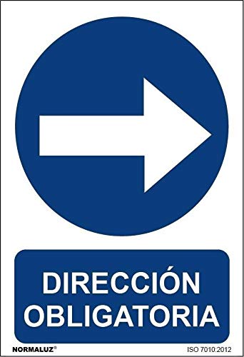 Normaluz Rd21929 - Señal Dirección Obligatoria Derecha Aluminio 0,5Mm 30X40 Cm Con Cte, Ripci