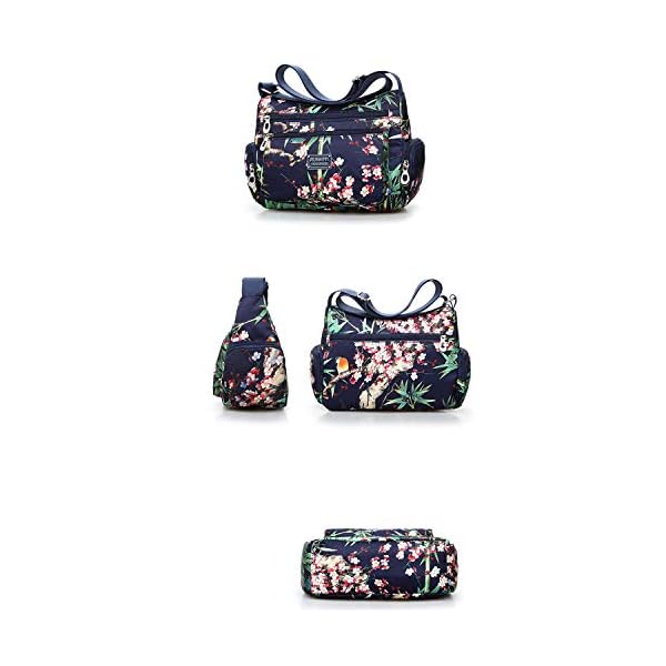 NOTAG Crossbody Bags for Women Nylon Shoulder Bag Floral Multi-Pocket Purses and Handbags (CH) - Image 6