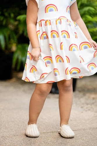 Image of monica + andy Short Sleeve Let's Dance Dress, Organic Cotton Playwear Clothes for Girls, Kids, Toddler & Infant Sizes
