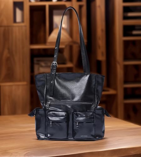 Bolso tote grande de cuero sintético suave myfriday, bandolera tipo satchel con cierre de gancho miniatura 3