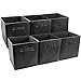 Sorbus Foldable Storage Cubes - 6 Fabric Baskets for Organizing Pantry, Closet, Shelf, Nursery, Playroom, Toy Box, Cubby - 11 Inch Dual Handle Collapsible Closet Organizers and Storage Bins (Black)