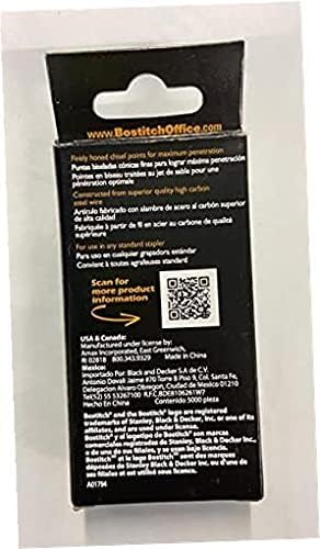 Bostitch Premium Standard Staples, Full-Strip, 0.25 Inch Leg, 5,000 per Box (SBS191/4CP)