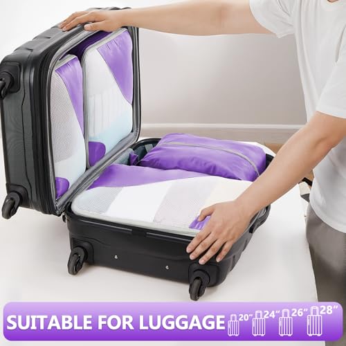 Image of OlarHike 8 Set Packing Cubes for Travel,Gifts for Women Mom,Anti-Tearing Suitcase Organizer,with Over 1000 pcs Mesh Holes,Vacation Essentials & Accessories for Cruise Ship