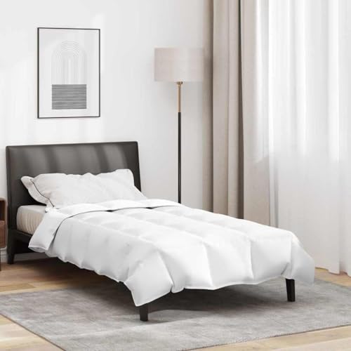 Teenpull Edredón de verano blanco, 155 x 220 cm, plumas, relleno de plumón, transpirable, regulador de la temperatura, edredón de algodón para dormitorio, cama doble y cama de invitados