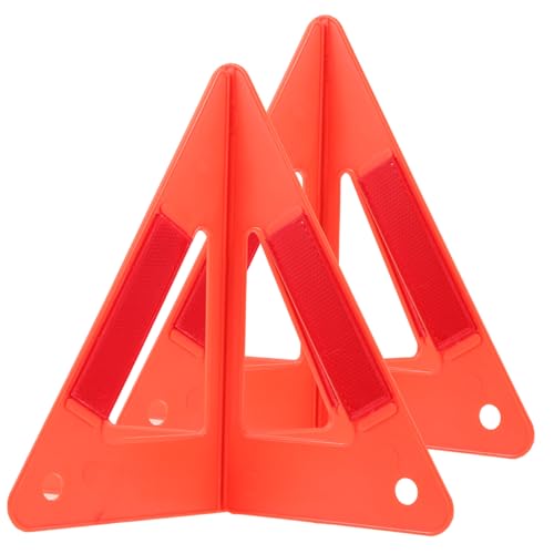 BESTYASH Car Road Emergency Reflective Warning Triangles 2pcs Set for Vehicle Breakdown Roadside Safety Sign Sturdy Auto Safety Tool