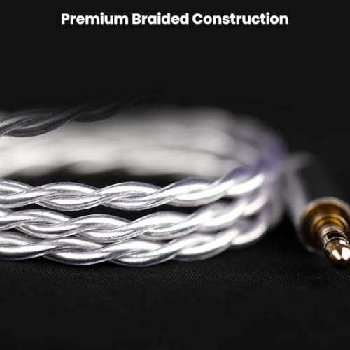 Image of Tangzu Wan'er SG 2 Replacement Cable for In Ear Monitor with Microphone, 0.78mm 2Pin Connection, Type C Termination Plug, Single Button Media Control, Premium Braided Structure (Silver Type C)