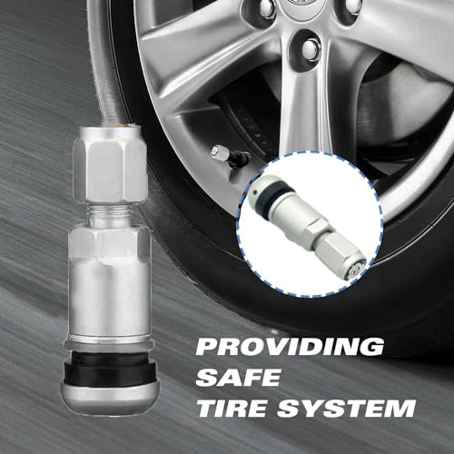 Z-oneMart 8pcs Car Tubeless Tire Valve Stem Bolt-in Aluminum Alloy Explosion Proof Wheel Tire TPMS Valve Stem with Dust Caps - Thumbnail 4