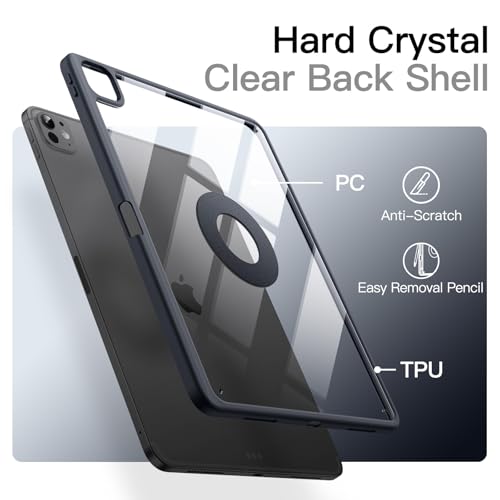 Coque iPad Pro 13 M5 détachable magnétique avec support rotatif gris - 6