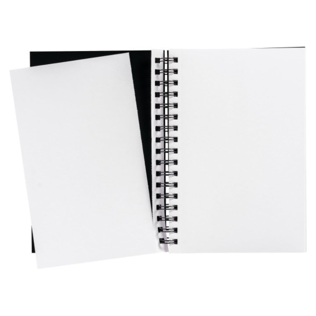 UCREATE Quaderno per schizzi con copertina in polietilene, peso massimo 31,8 kg, rilegatura a spirale laterale, 15,2 x 22,9 cm, nero, 75 fogli/quaderno per schizzi, custodia da 12, 900 fogli in totale