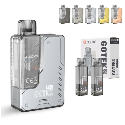 Aspire GOTEK PRO �d�q�^�o�R �����^�уV�[�V�� POD �X�^�[�^�[�L�b�g 1500mAh�o�b�e���[�{�� 4.5ML �S�[�e�b�N �|�b�h �J�[�g���b�W 0.8ohm �R�C�� �y���K�i�z�j�R�`���Ȃ��^�o�R�Ȃ�(�K�����^��+0.6POD) (�X�e