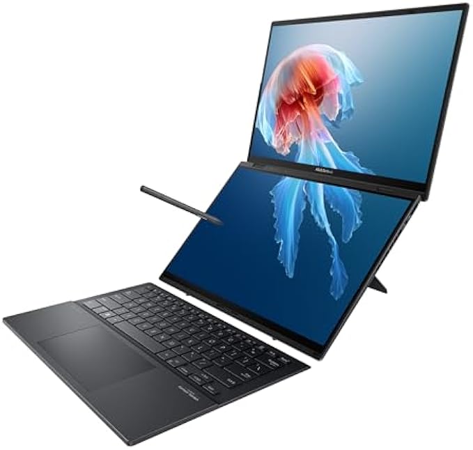 ASUS Zenbook Duo Laptop, Dual 14” OLED 3K 120Hz Touch Display, Intel Evo Certified, Intel Core Ultra 9 185H CPU, Intel Arc Graphics, 32GB RAM, 1TB SSD, Windows 11, Inkwell Gray, UX8406MA-PS99T