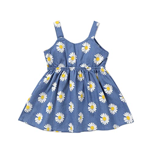 Baby Girl Sundress Infant Daisy Floral Strap Dress Little Baby Girl Tutu Dress A Line Dress Blue 3-6 Months #TOP1