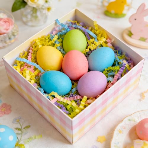 Image of Zankubom 8OZ Easter Crinkle Cut Paper Shred Filler Great for Gift Wrapping, Easter Basket Fillers, Birthday, Gift Wrapping, Classroom Event Decoration, Egg Hunt Party Decor Filling Supplies