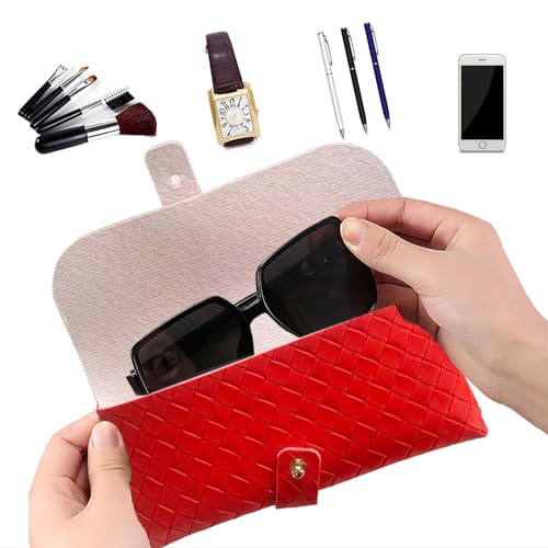 Image of Glasses storage bag Travel sunglasses myopia glasses storage bag Fashion leather storage bag
