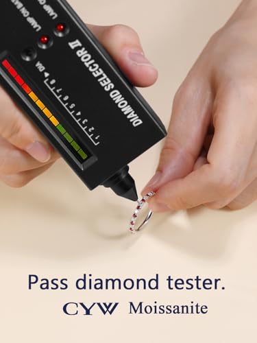 CYW Moissanite Sapphire Ruby Emerald Hand Setting Full Eternity Rings for Women, Solid 925 Sterling Silver, Stackable Ring, Wedding Birthday Valentines Anniversary Mothers Day Ideal Gift for Her3