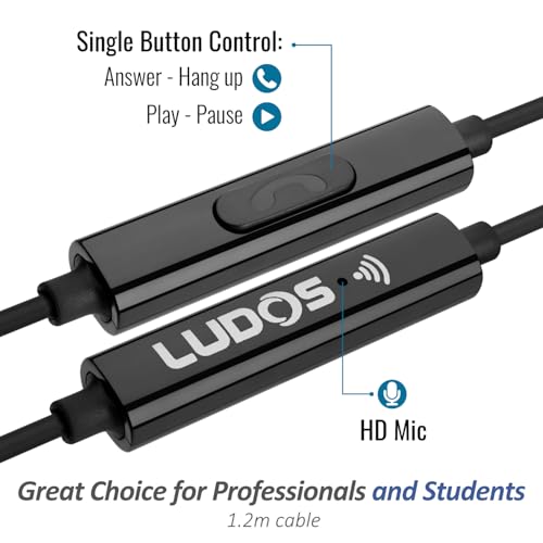 Image of LUDOS FEROX USB C Headphones for iPhone 17 16 15 Pro Max Plus Air iPad Pro, 5 Years Warranty, USB-C Earbuds for Samsung Galaxy S24 S23 Ultra S22 S21 FE S20 Z Flip 3 Fold 4 A53, USB Type C Earphones