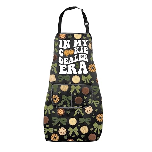 MNIGIU Funny Pastry Baker Apron With Pockets Cooking Chef Gift In My Cookie Dealer Era Kitchen Apron Baking Lover Gift