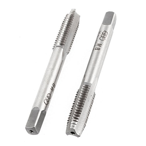 Aexit 2 Pcs Dies M8x23mm HSS 3 Flutes Machine Screw Thread Straight Round Threading Dies Metric Taps