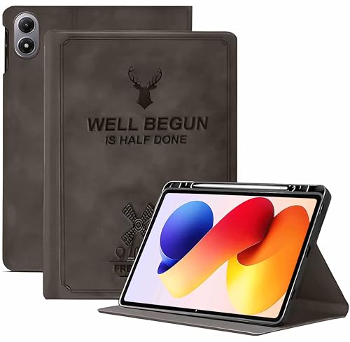 Image of ProElite Case Cover for Xiaomi Redmi Pad 2 Pro 12.1 inch Case, Deer Flip case Cover for Xiaomi Redmi Pad 2 Pro 12.1 inch Case with Pen Holder [Auto Sleep Wake Feature], Coffee