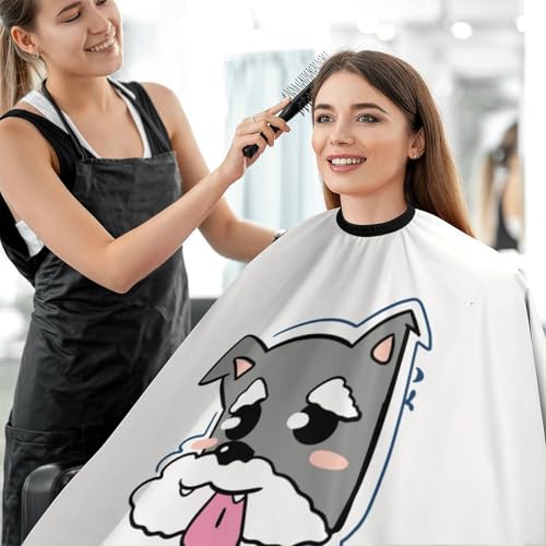 Peignoir de coiffeur Chien mignon 144x170cm avec col réglable