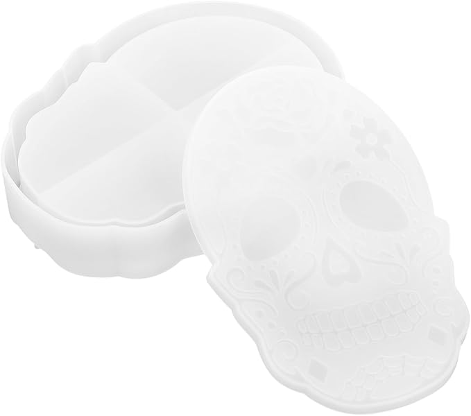 Skull Storage Box Mold Silicone DIY Craft for Halloween Tabletop Decor