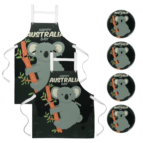 Lot de 2 tabliers de cuisine koala pour réussir toutes vos pâtisseries en famille
